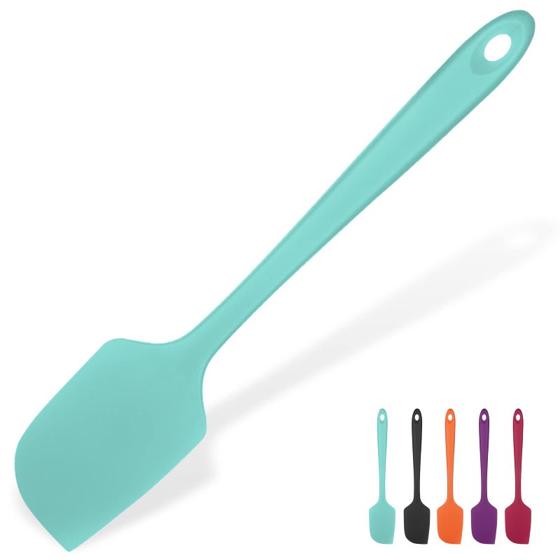 14in Extra Large Silicone Spatula UTaste 600F Heat Resistant Flexible Silicon Mixing Stirring Cooking Scraping Baking Bowl Scraper Seamless Spreader for Kitchen Nonstick Cookware Aqua Sky