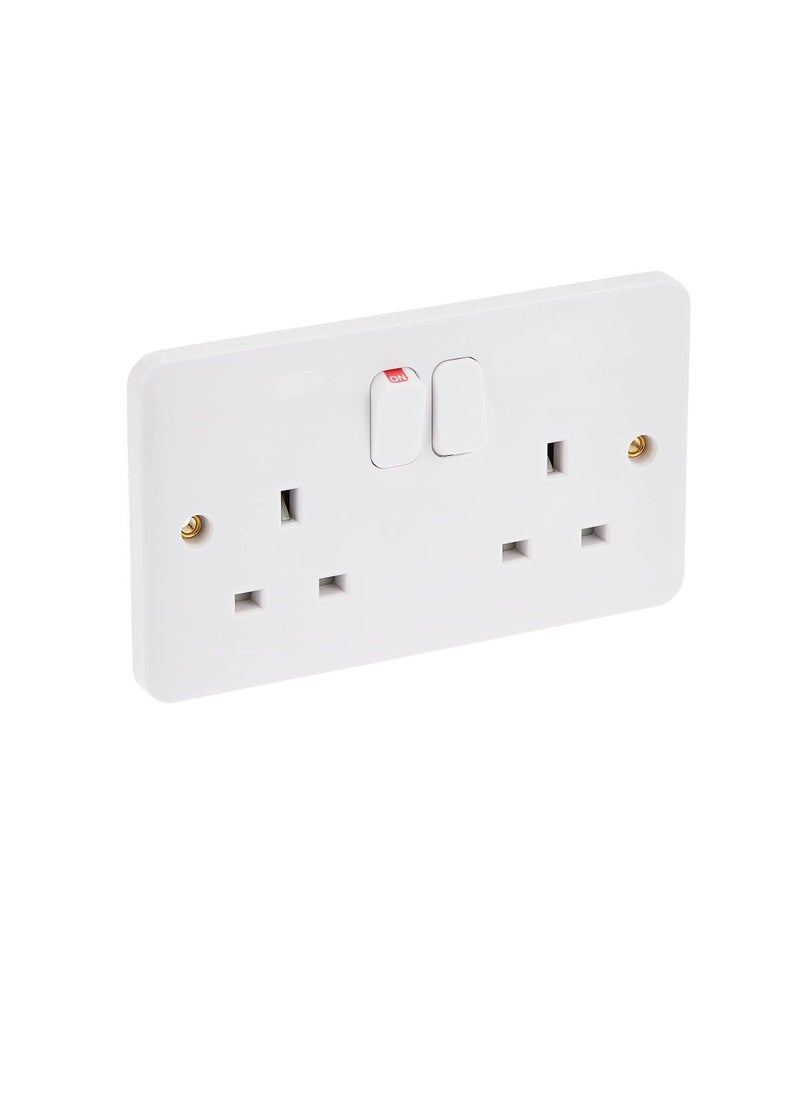 Schneider Electric Schneider Electric GGBL3020NIS Lisse UK Standard Switch Socket White, 2 gang 13A BS 1363-2 Standard  - Image 1