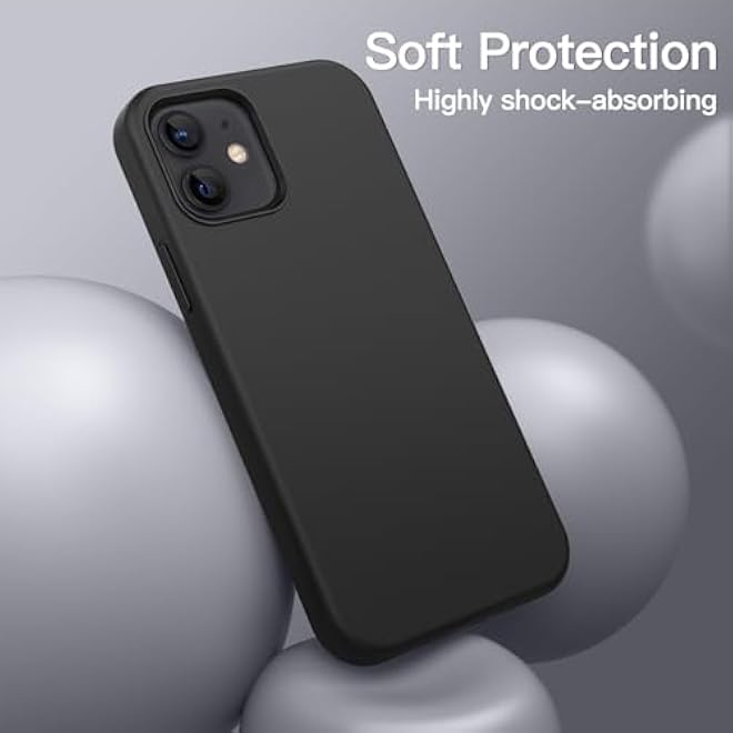 JETech Silicone Case for iPhone 1212 Pro 61Inch SilkySoft Touch FullBody Protective Phone Case Shockproof Cover with Microfiber Lining Black - Image 4
