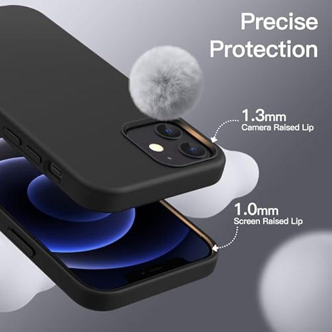 JETech Silicone Case for iPhone 1212 Pro 61Inch SilkySoft Touch FullBody Protective Phone Case Shockproof Cover with Microfiber Lining Black - Image 5