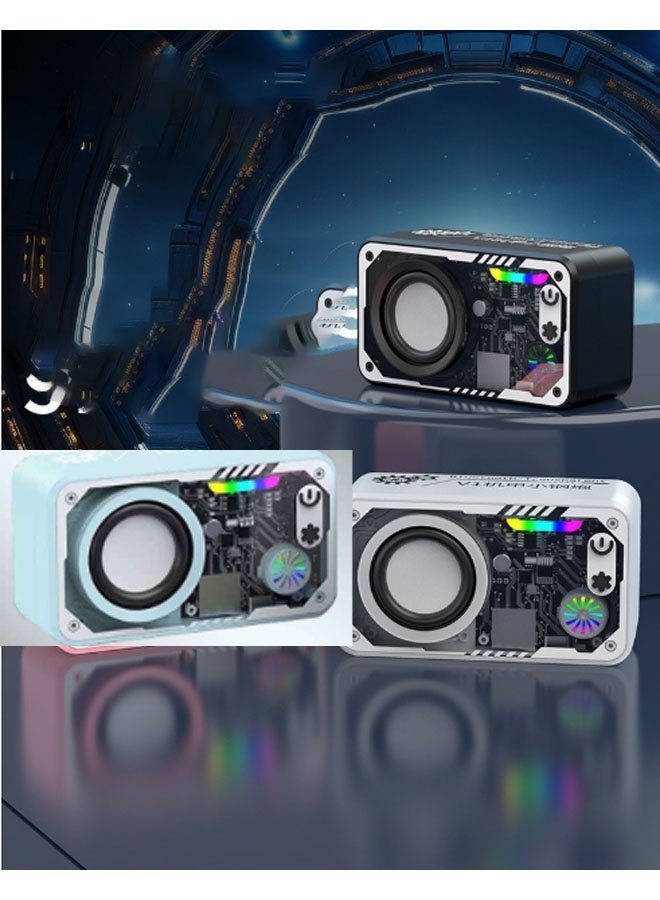 نيوترل مكبر صوت لاسلكي Bluetooth V1 Cyber Esports مكبر صوت عالي الطاقة 10 وات، إضاءة RGB مبهرة، تشغيل الموسيقى والرد على المكالمات مثالي للألعاب الإلكترونية والأفلام وحفلات أعياد الميلاد والتجمعات الخارجية والمزيد (أزرق) - Image 3