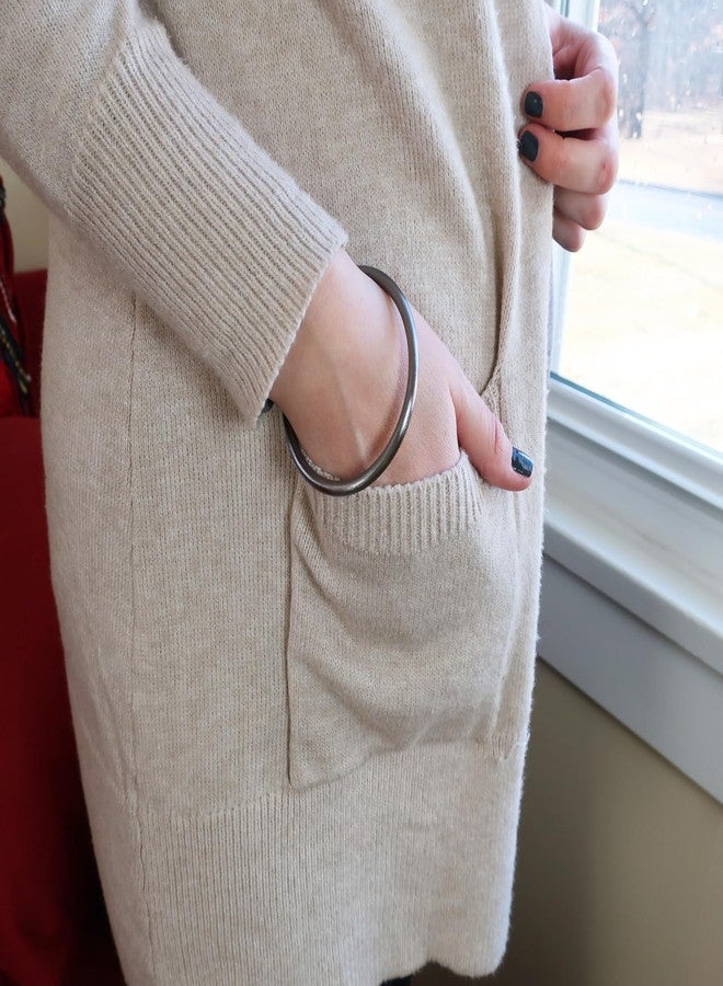 Sheila Fajl Round Tubular Bangle Bracelet in Brushed Gunmetal - Image 3