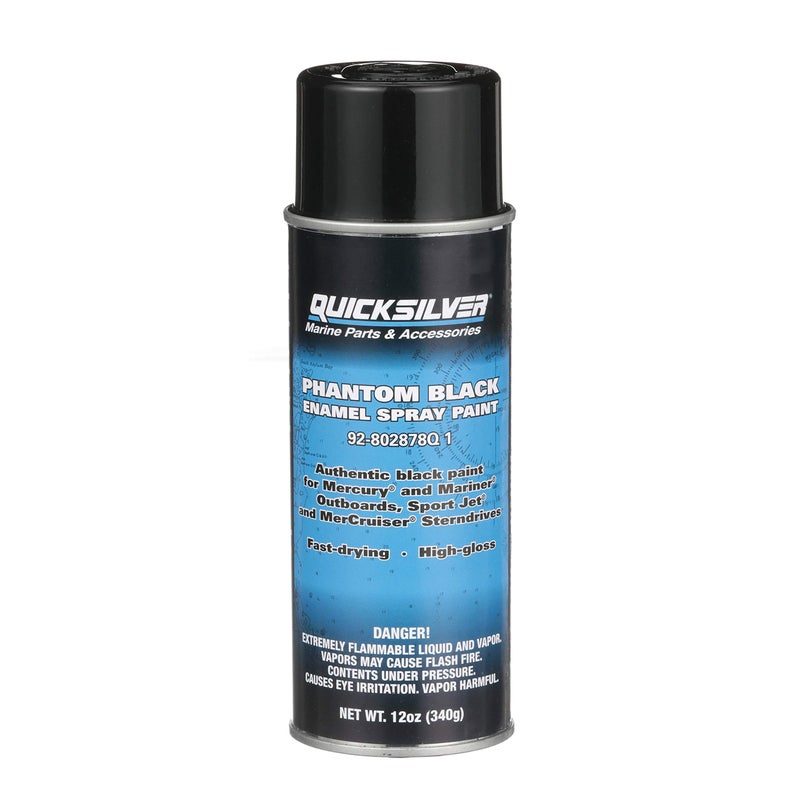 Quicksilver 802878Q1 Phantom Black Gloss Enamel Spray Paint
