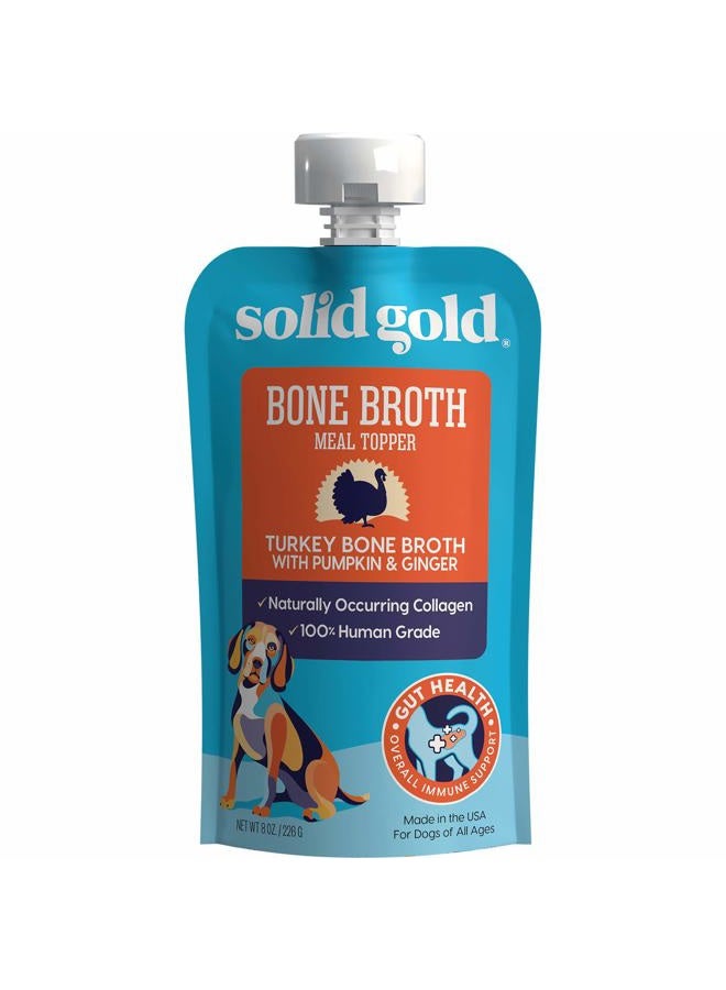 solid gold Turkey Bone Broth for Dogs - Limited Ingredient Bone Broth Dog Food Toppers for Picky Eaters with Collagen & Superfoods - Dog Gravy Topper for Dry Food - Gut Health & Hydration - 12 Pack - Image 4