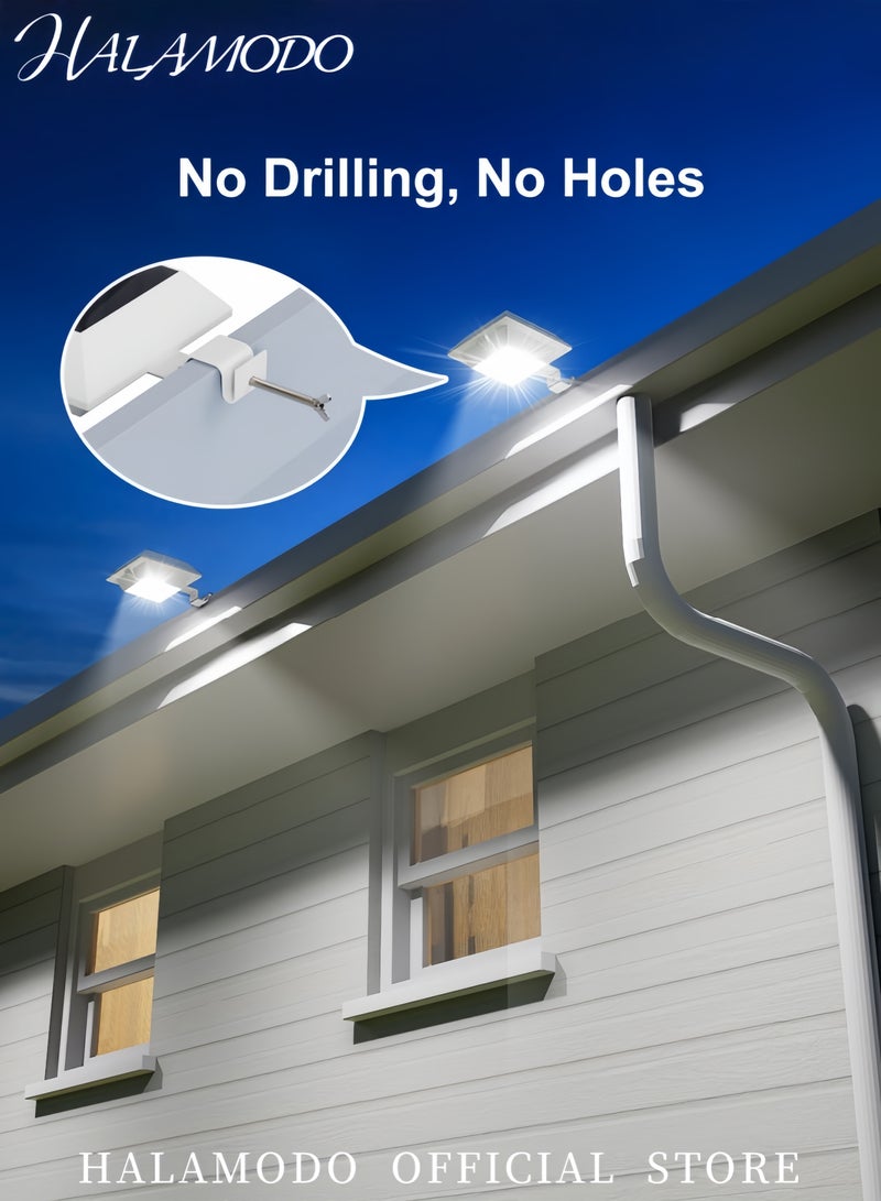 HALAMODO 6 LED Waterproof Solar Powered Wall Light White/Black  - Image 5