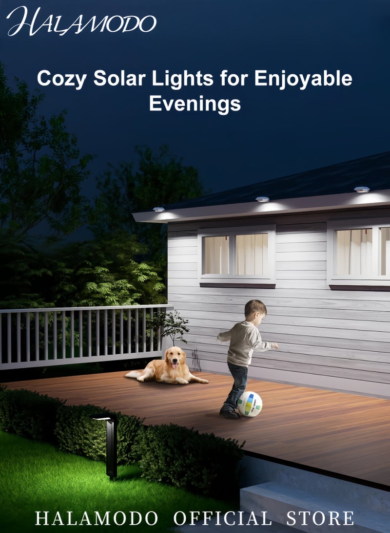 HALAMODO 6 LED Waterproof Solar Powered Wall Light White/Black  - Image 4
