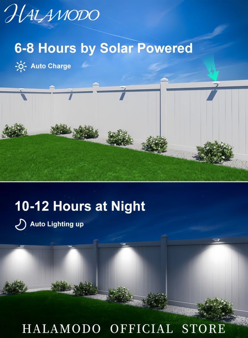 HALAMODO 6 LED Waterproof Solar Powered Wall Light White/Black  - Image 2