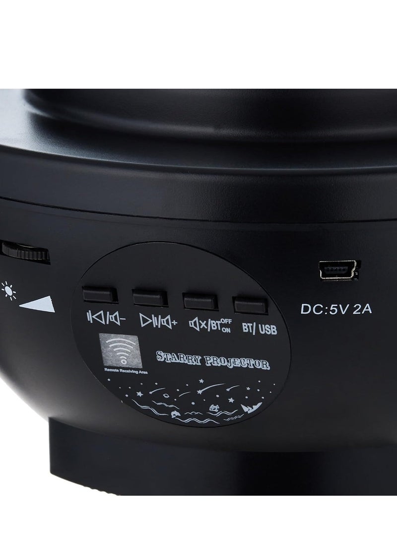 JAJEEK جهاز عرض ضوء الليل LED 3 في 1 - نجوم وأمواج المحيط مع جهاز تحكم عن بعد، 10 خيارات لتغيير الألوان، مشغل موسيقى بلوتوث، قابل للتعتيم والتعديل - هدية مثالية للأطفال والبالغين - أسود DB-316 - Image 3