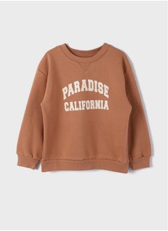 Crew Neck Printed Long Sleeve Girl Sweatshirt
