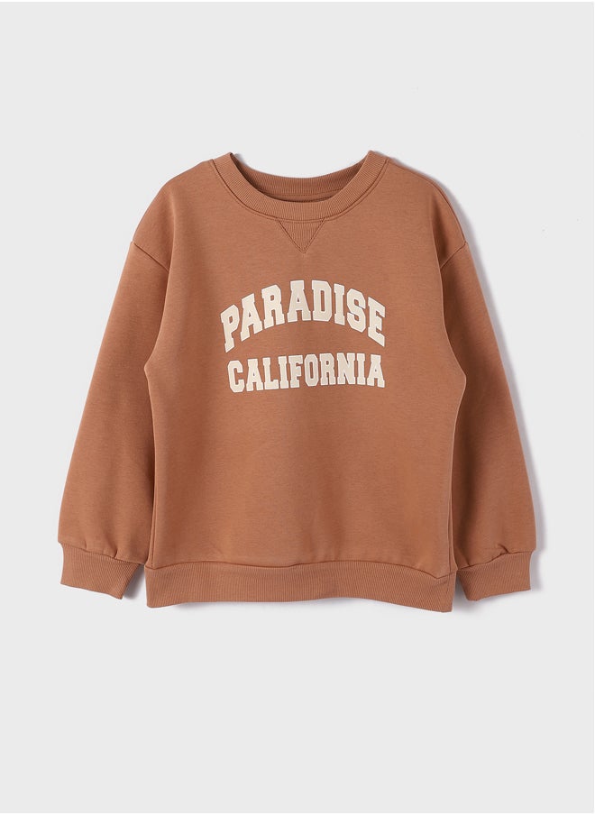 LC WAIKIKI - Crew Neck Printed Long Sleeve Girl Sweatshirt - Image 1