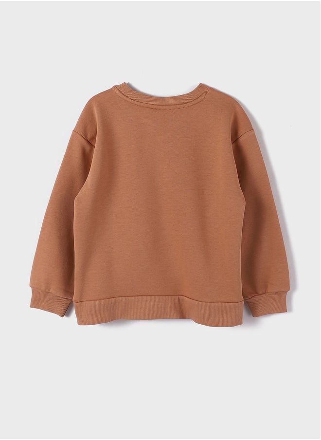 LC WAIKIKI - Crew Neck Printed Long Sleeve Girl Sweatshirt - Image 1