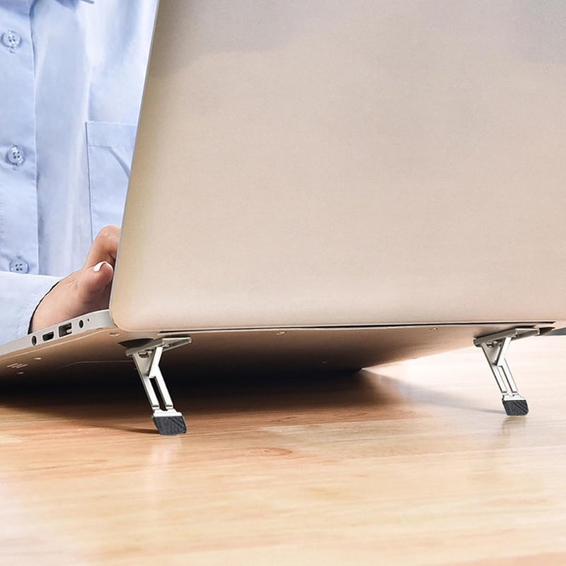 Foldable Laptop Stand Height Adjustable Ergonomic Computer Stand for Desk Aluminum Portable Risers Holder Mount Aluminum Risers - Image 4