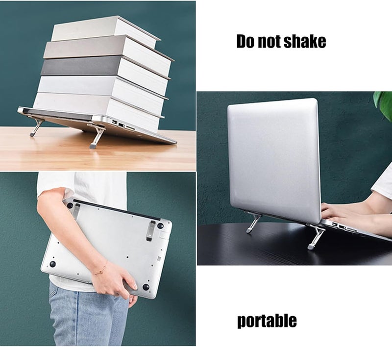 Foldable Laptop Stand Height Adjustable Ergonomic Computer Stand for Desk Aluminum Portable Risers Holder Mount Aluminum Risers - Image 5