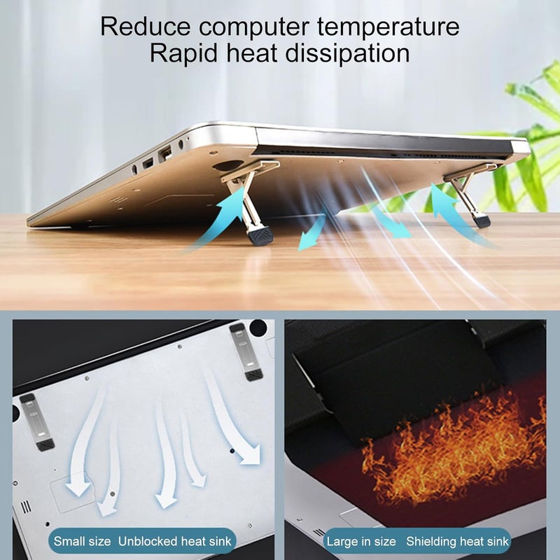 Foldable Laptop Stand Height Adjustable Ergonomic Computer Stand for Desk Aluminum Portable Risers Holder Mount Aluminum Risers - Image 3
