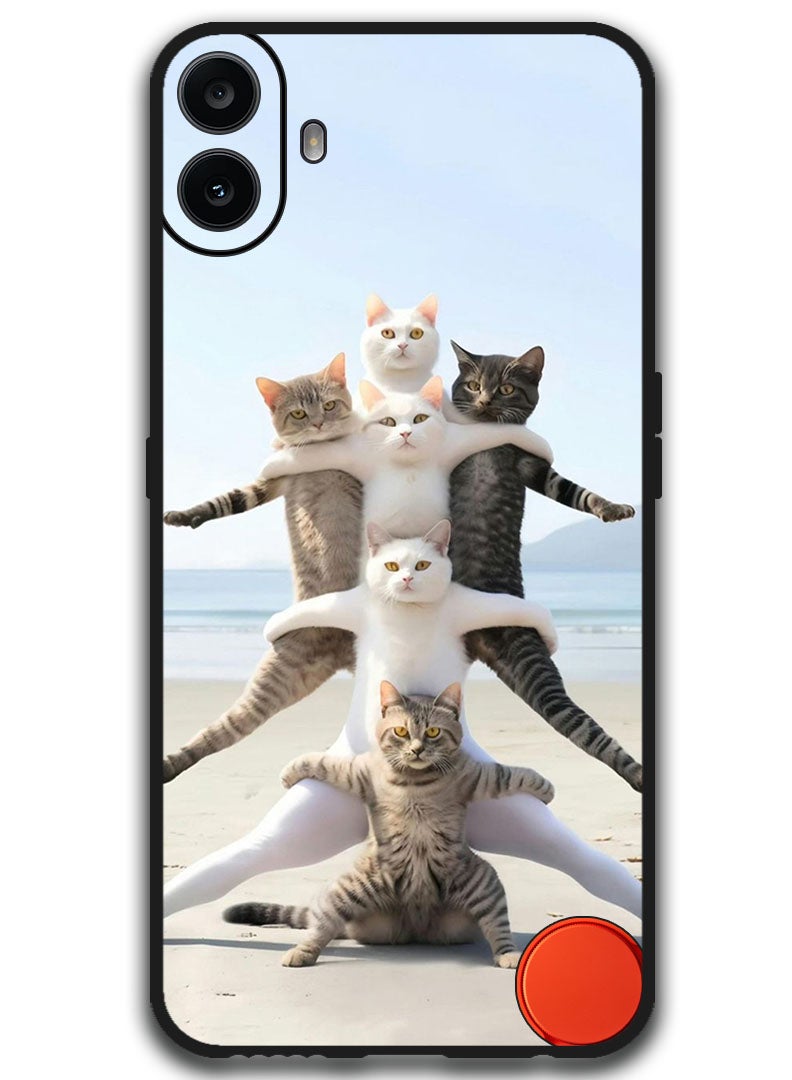 Theodor Protective Case Anti Scratch Shock Proof Bumper Cover For Nothing CMF Phone 1 Cats in Beach - Image 1