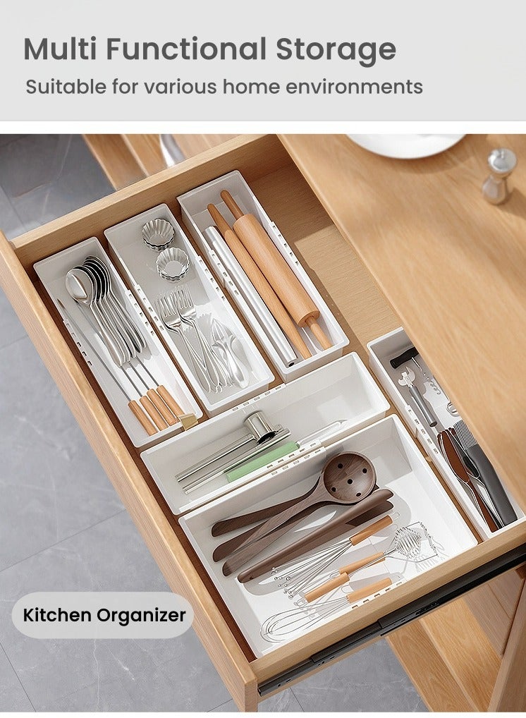 Generic 3Pcs Expandable Stackable Drawer Storage Box, Storage Container Kitchen Tableware Closet Clothes ,Storage Cabinet,Large,Medium,Small free combination,Eco-friendly and Thickened material, Anti-slip b  - Image 4