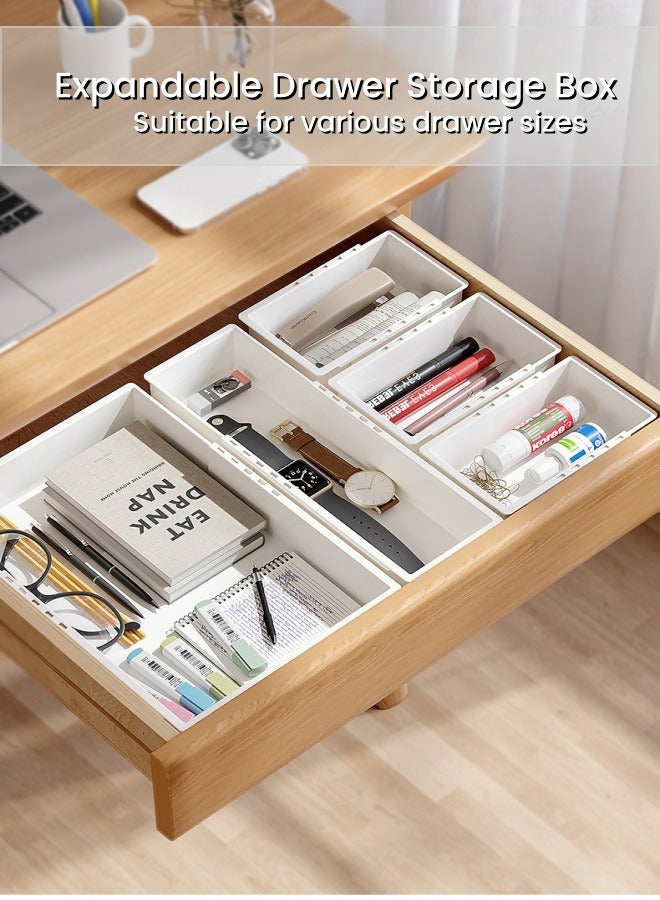 Generic 3Pcs Expandable Stackable Drawer Storage Box, Storage Container Kitchen Tableware Closet Clothes ,Storage Cabinet,Large,Medium,Small free combination,Eco-friendly and Thickened material, Anti-slip b  - Image 1