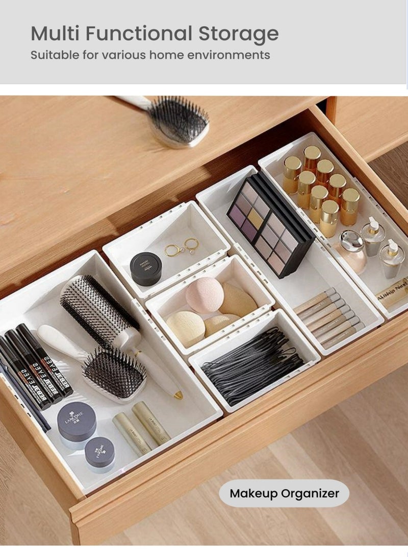 Generic 3Pcs Expandable Stackable Drawer Storage Box, Storage Container Kitchen Tableware Closet Clothes ,Storage Cabinet,Large,Medium,Small free combination,Eco-friendly and Thickened material, Anti-slip b  - Image 5