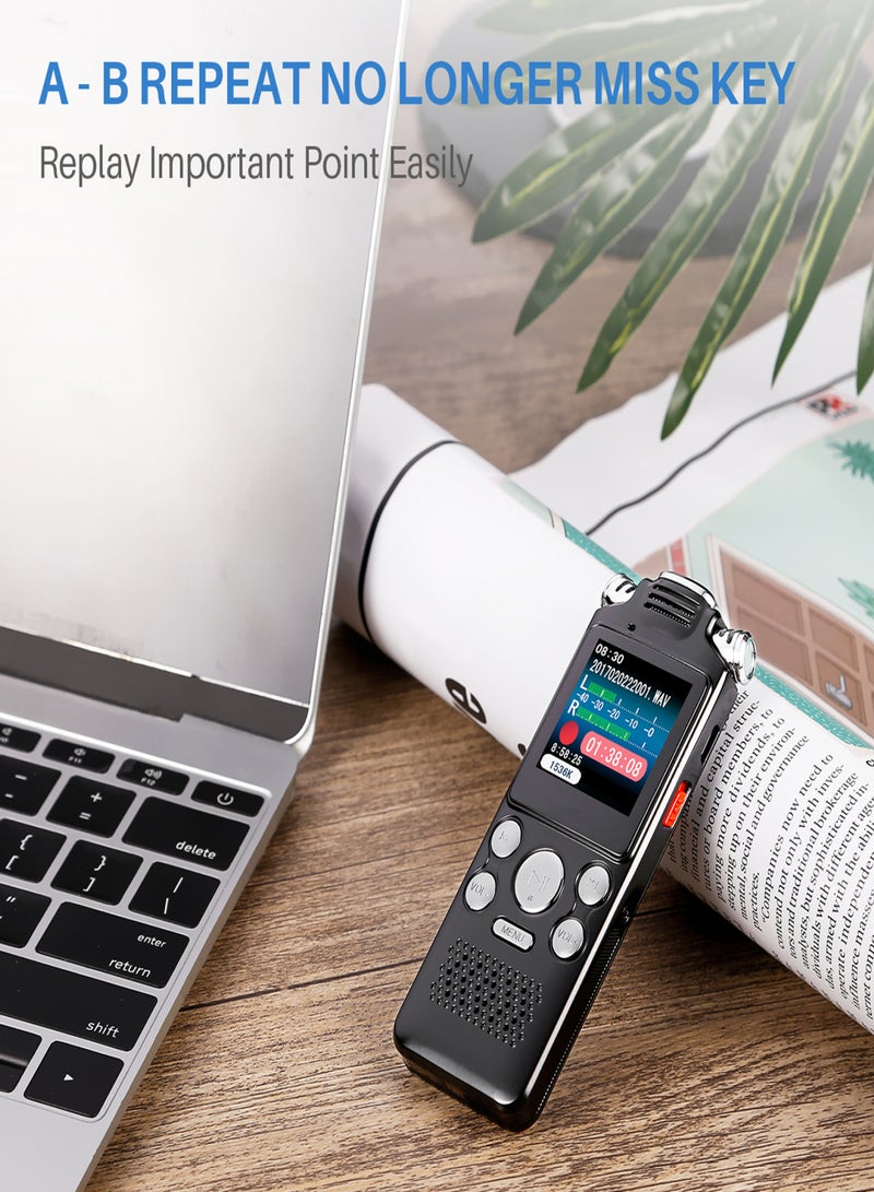 8GB Voice Recorder Noise Canceling Audio Recorder Double Microphone for HD Voice Activated Recording Metal Case - Image 2