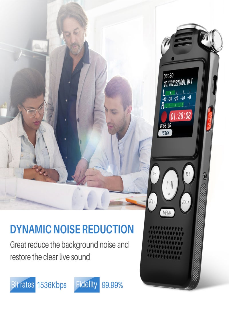 8GB Voice Recorder Noise Canceling Audio Recorder Double Microphone for HD Voice Activated Recording Metal Case - Image 4