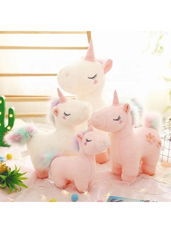 برنامج حيوان يونيكورن محشو من AVSHUB، حيوان يونيكورن محشو من فرو الأرنب الناعم، حيوان يونيكورن محشو عملاق آمن للأطفال الذكور والإناث، لعبة ناعمة كهدية للبنات (أبيض، مقاس 35 سم) - Image 3