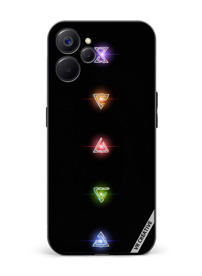 VR CREATIVE Protective Case Cover For Realme 10 5G Neon Lights Diamond Shapes Design Multicolour - Image 1