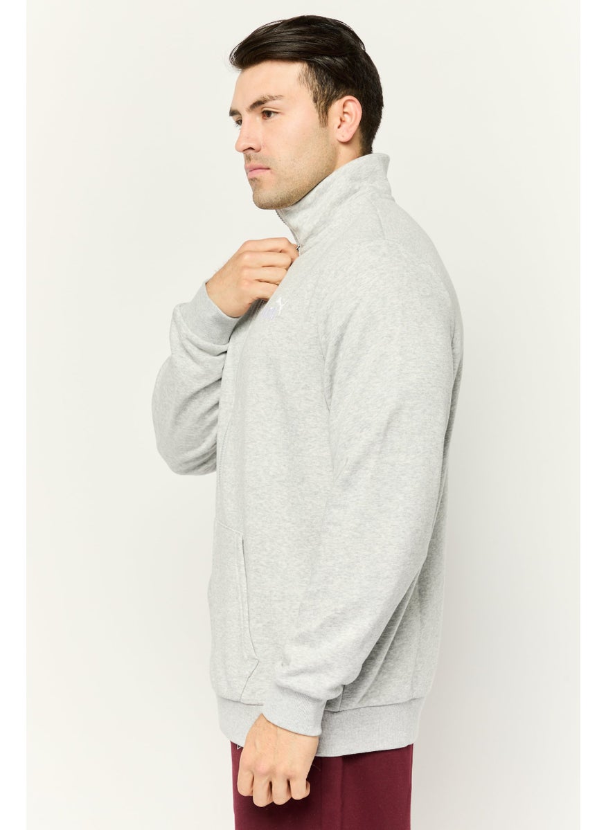 PUMA Men Sportswear Fit Long Sleeve Outdoor Sweatshirt, Light Grey  - Image 3