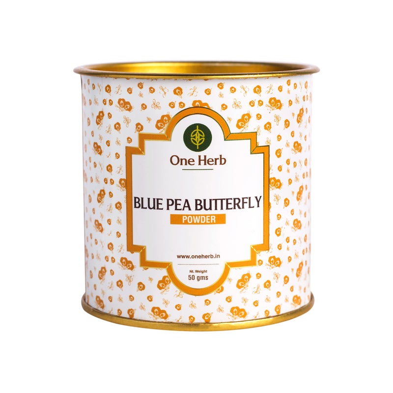 One Herb - Blue Pea Tea Butterfly Powder 50 grams, Blue Matcha, Helps Improve Eyesight, DIY for Facemask, Skin Care, Cocktails, Herbal Tea - Image 1