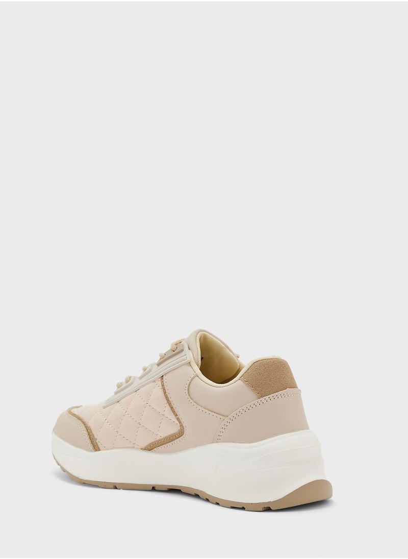 Ginger - Quilted Metallic Trim Sneaker - Image 1