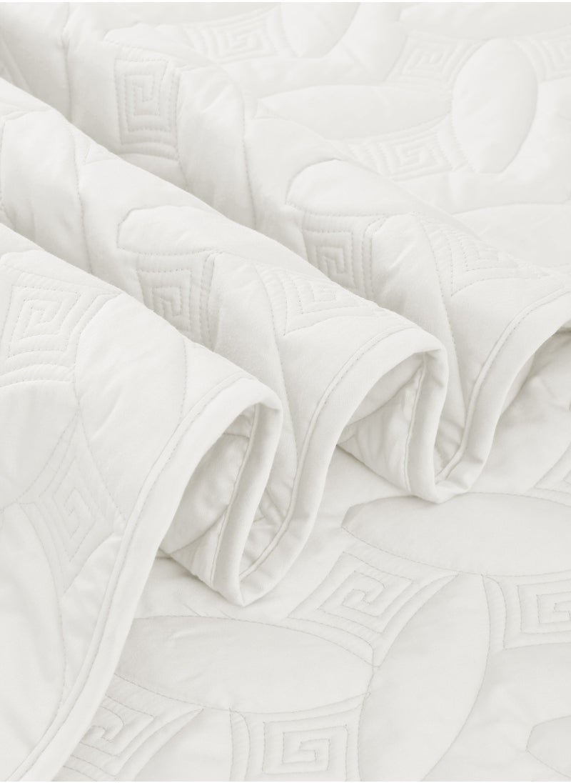 Master Home Textile - 3Piece Cotton Bedspread Set Fits 120 x 200 cm Single Size Bed Single Size Compressed Comforter Set Elmira Series - Image 1