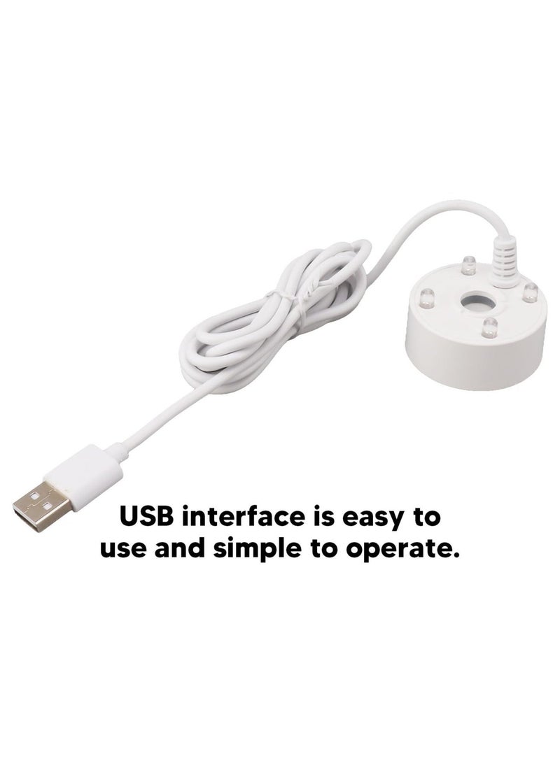 Mist Maker, USB Mist Maker with RGB LED Light, Ultrasonic Mist for Ponds, Wigwams, Fish Tanks, No Heat Eco Friendly Mist Maker, Easy To Use, 5V (White) - Image 3
