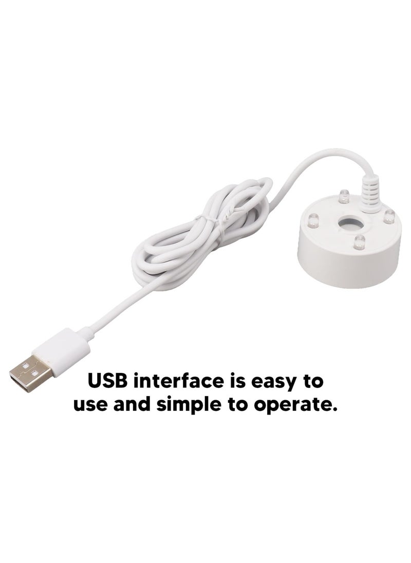ماركة غير محددة صانع رذاذ، صانع رذاذ USB مع ضوء RGB LED، رذاذ بالموجات فوق الصوتية للبرك، الباروكات، خزانات الأسماك، صانع رذاذ صديق للبيئة بدون حرارة، سهل الاستخدام، 5 فولت (أبيض)  - Image 3