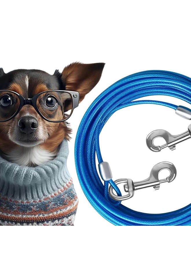 Sage Square Dog Tie Out Cable 10Feet - Heavy Duty Cable, No Tangle, Vinyl Coated Galvanized Leash For Dogs, Training Leash, Surface Protective Layer, Wear-Resistant, Corrosion-Resistant And Durable  - Image 1