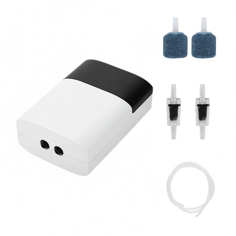Oxygen Pump Fish Tank Oxygenator Aquarium Oxygen Aerator Pond Aerator Air Pump USB Rechargeable Fishing Aerator with Pipe Air Bubble Stone - Image 1