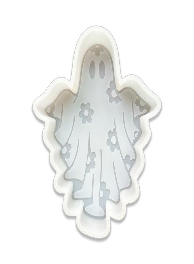 Duawenki The Ghost with Flowers Shape Car Freshie Silicone Mold for Making Soap Aroma Beads Car Freshie, Pendant, Candle, Resin - Image 1
