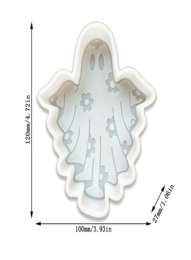Duawenki The Ghost with Flowers Shape Car Freshie Silicone Mold for Making Soap Aroma Beads Car Freshie, Pendant, Candle, Resin - Image 2