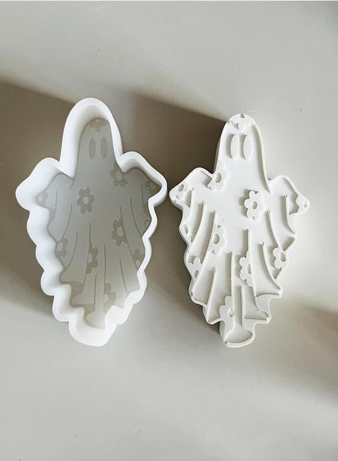 Duawenki The Ghost with Flowers Shape Car Freshie Silicone Mold for Making Soap Aroma Beads Car Freshie, Pendant, Candle, Resin - Image 3
