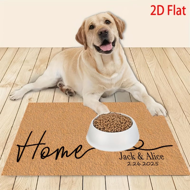 Personalized Floor Mat Custom Names Date Heart Non-Slip Home Decor Val83 - Image 2