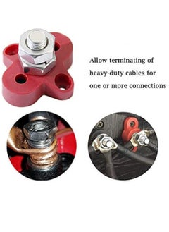 KASTWAVE 2 Pack Bus Bar Power Distribution Block Junction Block 3/8" Positive Single Power Junction Post Insulated Terminal Stud Heavy Duty 48V for Auto  - Image 5