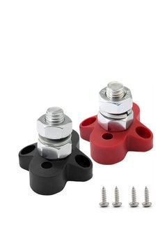 KASTWAVE 2 Pack Bus Bar Power Distribution Block Junction Block 3/8" Positive Single Power Junction Post Insulated Terminal Stud Heavy Duty 48V for Auto  - Image 1