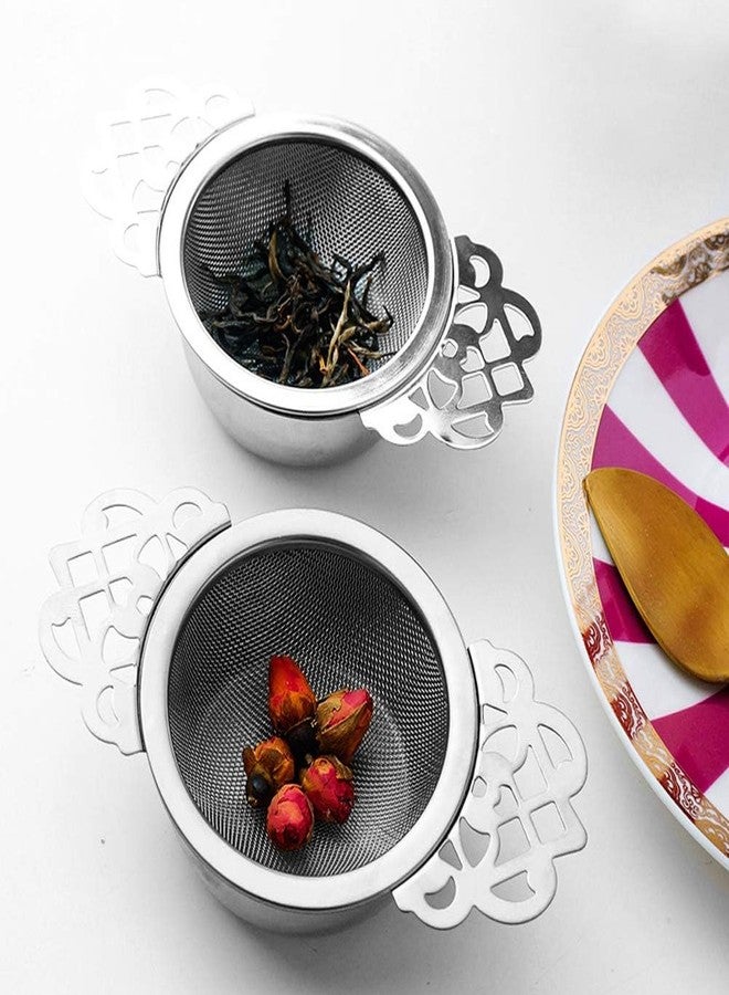 Vankcp 4 Set Tea Strainers with Drip Bowls, Loose Leaf Tea Strainers with Double Winged Handles Extra Fine Mesh Tea Infuser Brew Loose Leaf Tea, Spices, Seasonings - Image 4