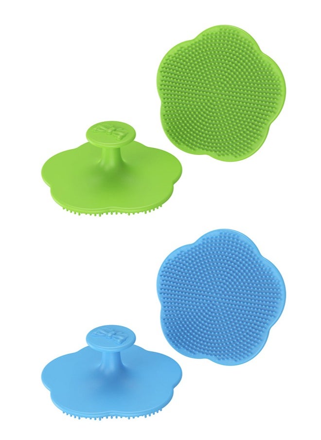 Dominy 2PCSToddler Hair Brush, Baby Bath Brush Scalp Massager Shampoo Brush, Cradle Cap Comb Head Scrubber, Newborn Bath Essentials, Silicone Cradle Cap Brush  - Image 1