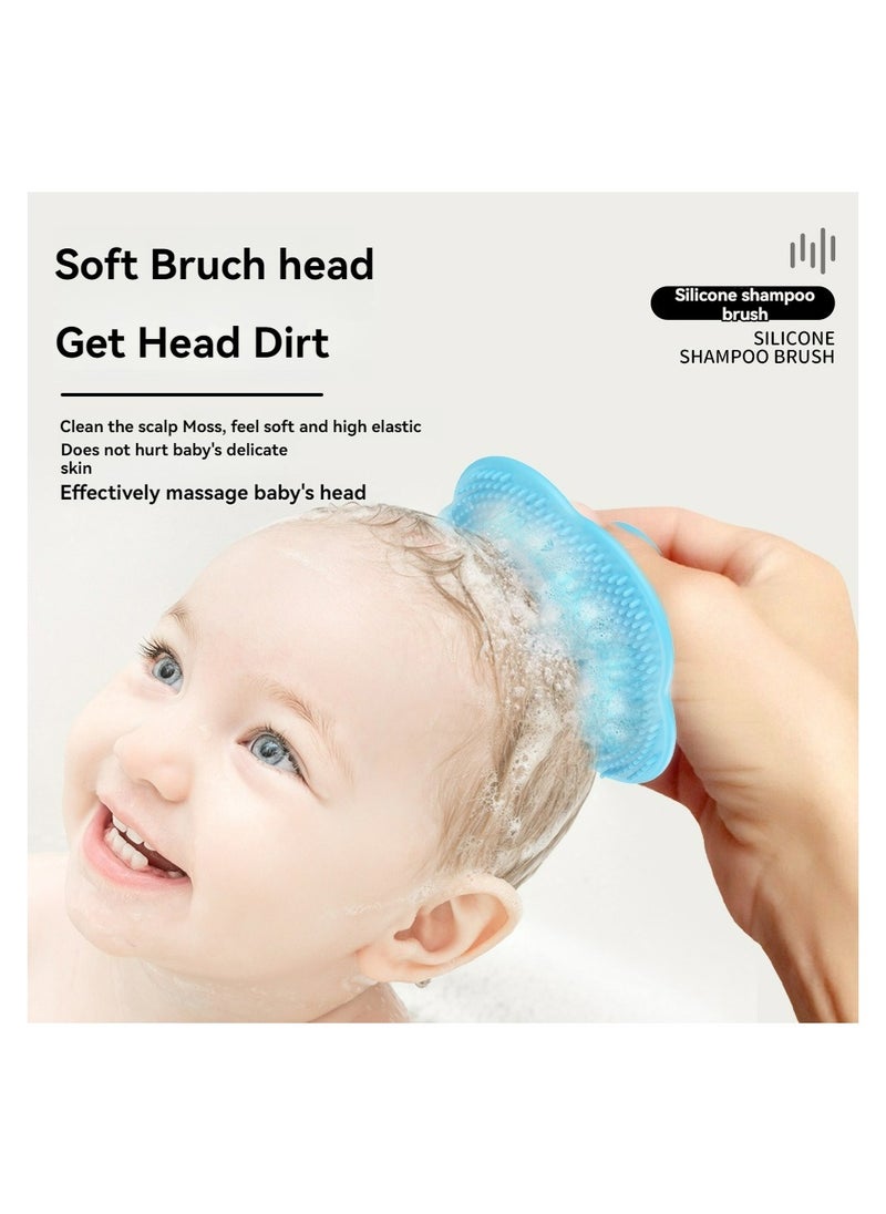 Dominy 2PCSToddler Hair Brush, Baby Bath Brush Scalp Massager Shampoo Brush, Cradle Cap Comb Head Scrubber, Newborn Bath Essentials, Silicone Cradle Cap Brush  - Image 2
