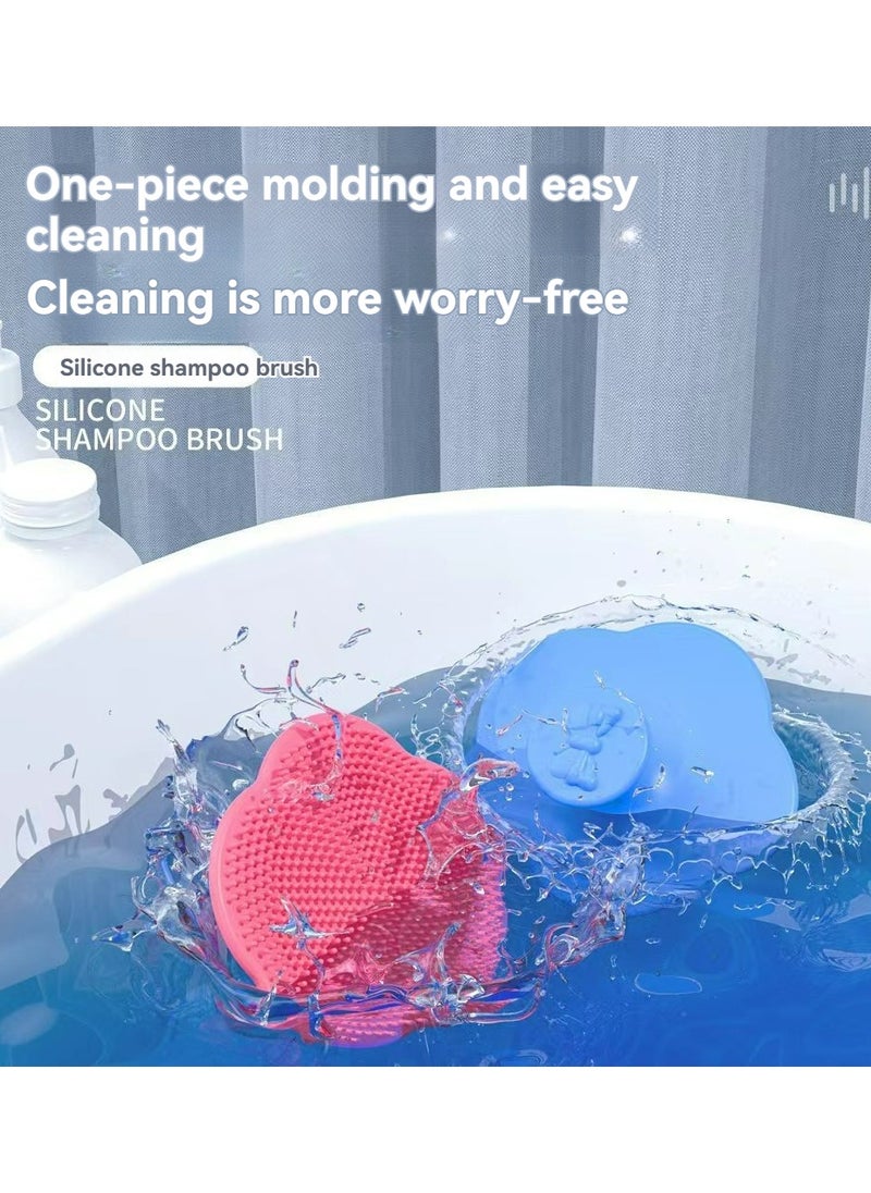 Dominy 2PCSToddler Hair Brush, Baby Bath Brush Scalp Massager Shampoo Brush, Cradle Cap Comb Head Scrubber, Newborn Bath Essentials, Silicone Cradle Cap Brush  - Image 4