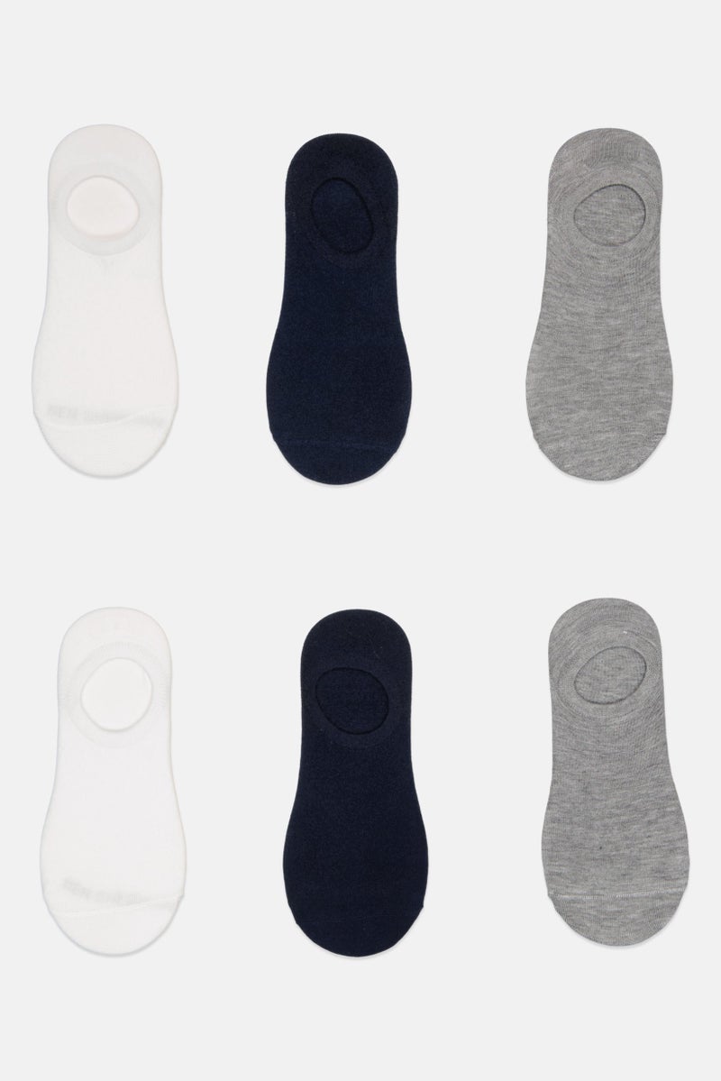 Ben Sherman Men 6 Pairs Brand Logo Silicone Heel Grip Socks, Multicolor  - Image 4