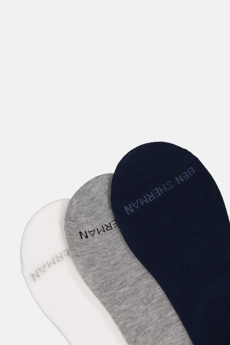 Ben Sherman Men 6 Pairs Brand Logo Silicone Heel Grip Socks, Multicolor  - Image 3