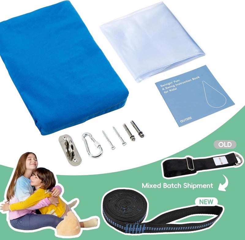 OUTREE Kids Pod Swing Seat, Cotton Child Hammock Swing Chair, Sensory Swing for Indoor and Outdoor Use, Blue - Image 5