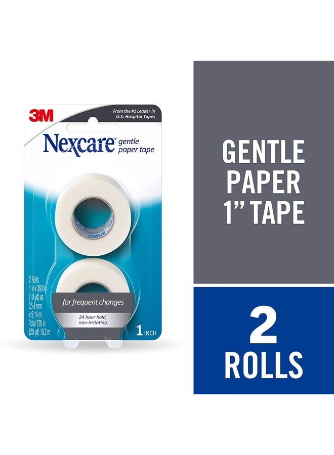 Nexcare Gentle Paper Tape, Medical Paper Tape, Secures Dressings and Lifts Away Gently - 1 In x 10 Yds, 2 Rolls of Tape - Image 2