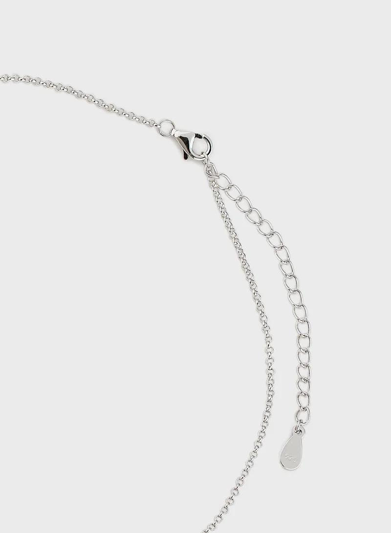 MOMNT Shining Diva Fashion Stylish Lock Chain Pendant Necklace