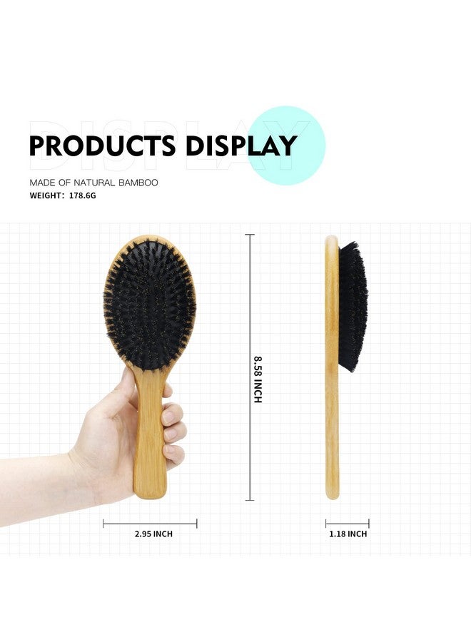 Combetter 100% Boar Bristle Hair Brush By Combetter Ecofriendly Hairbrush For Women Men & Kids Hair Smoothing And Massaging Detangling Enhance Shine &Health - Image 3